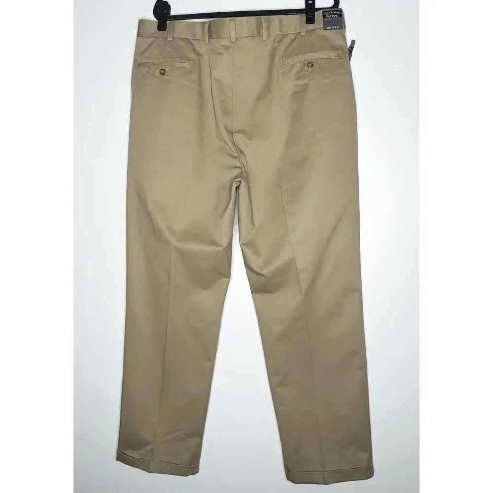 New JoS. A. Bank Travelers Brushed Twill Pant Wrinkle Resistant Mens Size 42x32